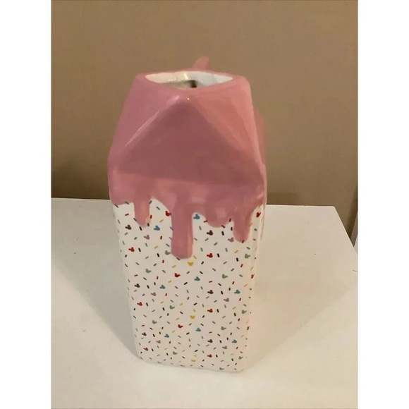 Disney Mickey Mouse Confetti Milk Carton Vase Ceramic 6”x3” - Picture 3 of 6